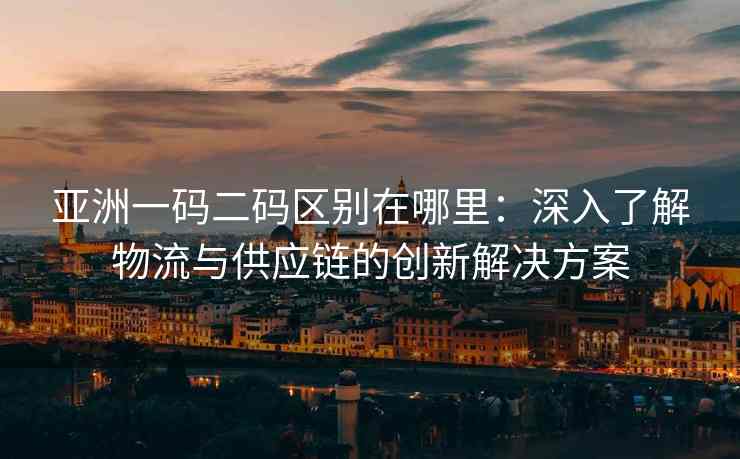 亚洲一码二码区别在哪里：深入了解物流与供应链的创新解决方案