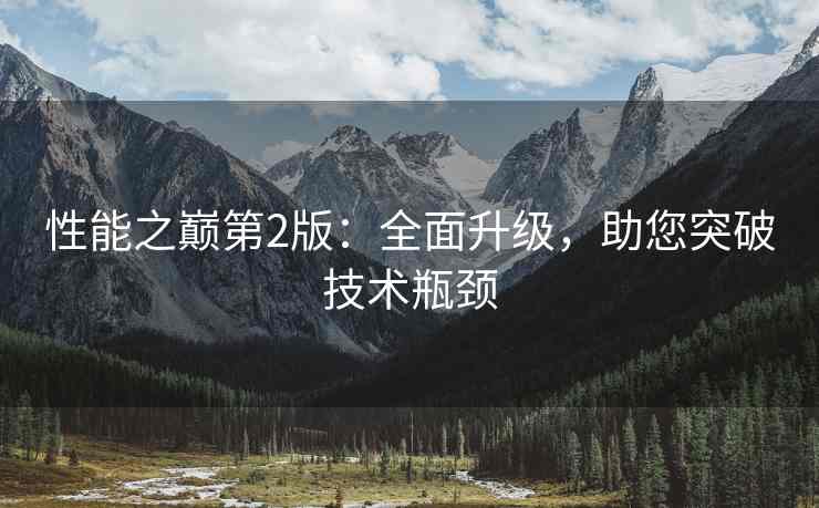 性能之巅第2版：全面升级，助您突破技术瓶颈