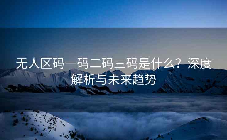 无人区码一码二码三码是什么？深度解析与未来趋势